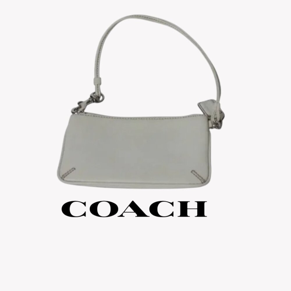 Coach Leather Ecru Wristlet